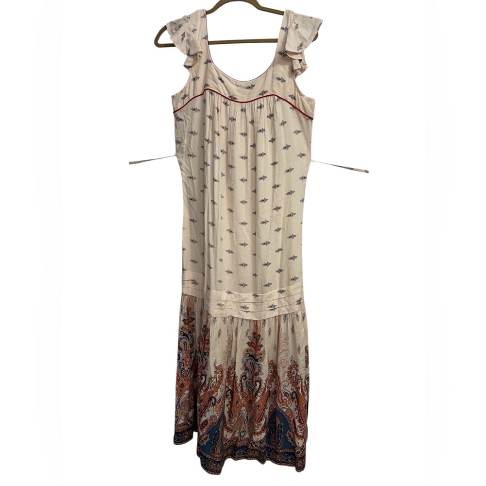 NWT BOG Band Of Gypsies Women's Small S Loose Boho Midi Flutter Sleeve Paisley - Picture 2 of 15